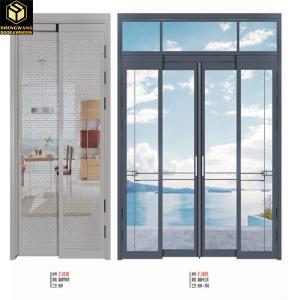 Wholesale Surface Mount Office Swinging Half Door Triple Double Glass Hinged Indoor Door from china suppliers