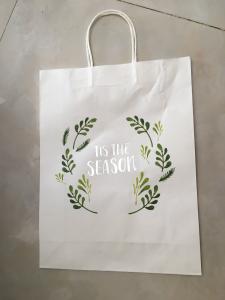 Wholesale Custom logo hot foil stamping shopping bag kraft paper bag with twisted handle from china suppliers