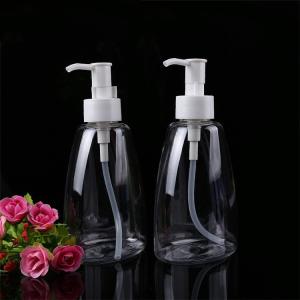 Wholesale 300ml cosmetic plastic transparent liquid soap pet bottle with lotion pump from china suppliers