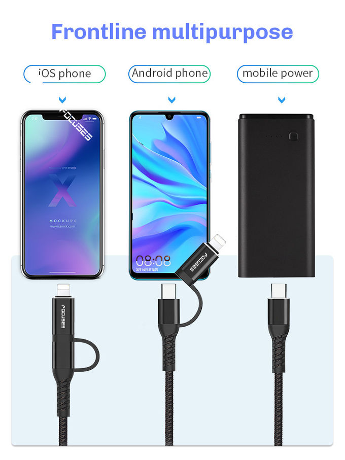 PD 18W Fast Charger Lightning Cable 2 In 1 USB Data Transmission