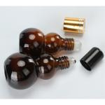 10-100ml Brown Double Gourd Roller Ball Essential Oil Bottle Empty Rubber Head