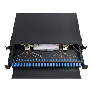 Wholesale FTTH Fiber Optic Patch Panel ODF 48 Port 19 Inch Slide Rail Rack Mount Drawer from china suppliers