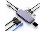 100W PD 4 Port USB 2.0 USB Type C Docking Station With OTG Adapter Cable
