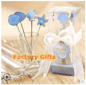 Wholesale Shell Beach Themed Wedding Favor Gifts Starfish Fruit Fork Customized from china suppliers