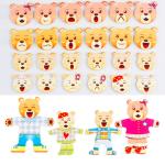 72pcs Wooden Animal Jigsaw Puzzles Cartoon Rabbit Bear Dress