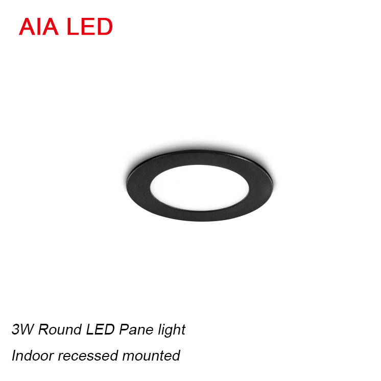 Recessed mounted indoor IP40 3W Ultrathin LED Panel light for hotel used