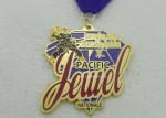 Full Printing Enamel Ribbon Medals , Die Stamping Full 3D Judo Medals