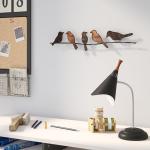 Gnee Garden 6" Height Contemporary Metal Bird Wall Sculpture Indoor
