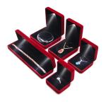 Hanhong Embossed Luxury LED Velvet Brown Jewelry Packaging Box Custom Ring Box