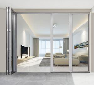 Wholesale Insulated Glass Aluminum Folding Patio Doors Customized Aluminium Bifold Doors White from china suppliers