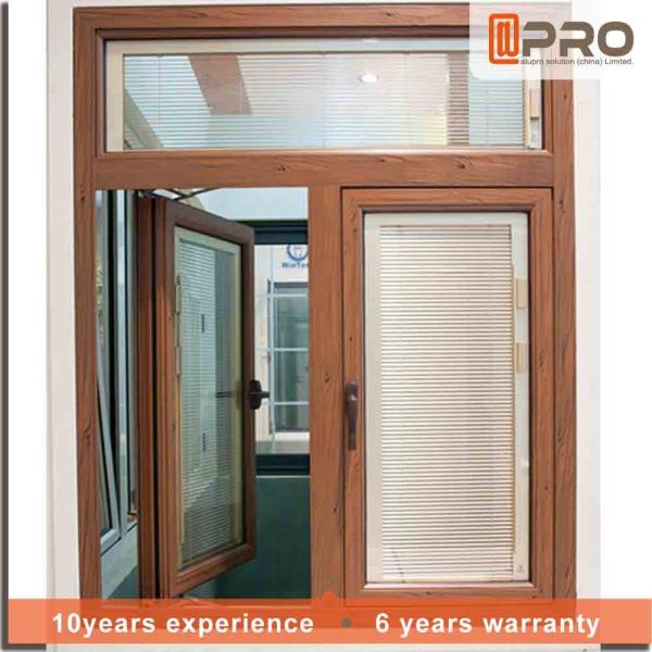 Unbreakbale Thermal Break Aluminium Windows Swing Open Style Built In Blinds