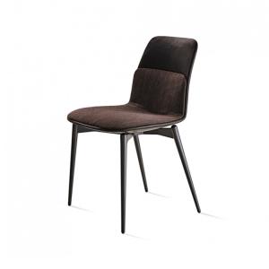 Wholesale Beautiful Grey Leather Upholstered Dining Chairs Built - In Padded Seat from china suppliers