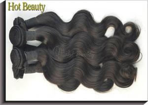 Wholesale Malaysian Virgin Human Hair Extensions Body Wave Natural Black , Soft Bundles from china suppliers