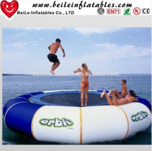 Wholesale Gaint blue and white PVC tarpaulin Water Buoy Inflatable Mattress to adult Jump on Water from china suppliers