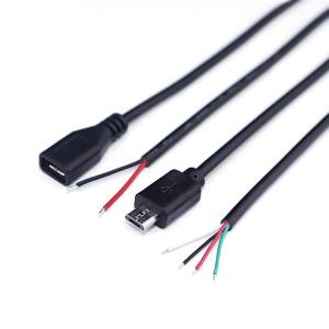 Wholesale OEM Data Charging 2 4 Cores Micro USB Male Female to Open Bare Wires Pigtail Cable from china suppliers
