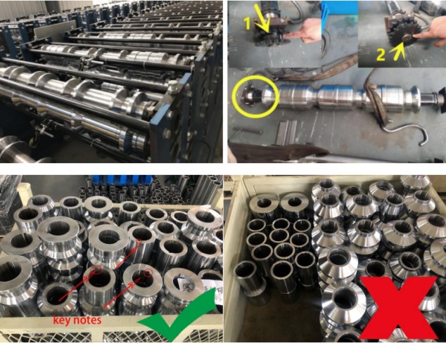 Roller parts of metal roofing 