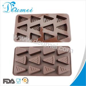 Wholesale Eco-Friendly 12 Cavities Cheese Shaped Triangle Shape Silicone Chocolate Mold Candy Mold from china suppliers