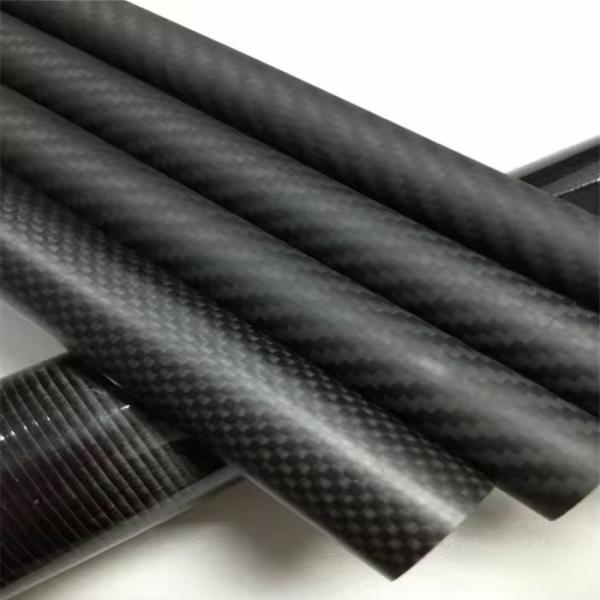 3K Glossy 1mm 1.5mm 2mm 2.5mm Custom Carbon Fiber Tapered Tube High Strength OEM