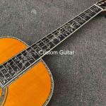 39" Solid Rosewood Back Side Acoustic Guitar Ebony Fretboard Abalone Inlays in