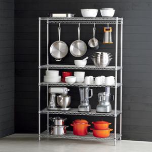 Wholesale 5-Shelf Chrome Stainless Steel Shelving Unit - Home Kitchen Storage Rack from china suppliers