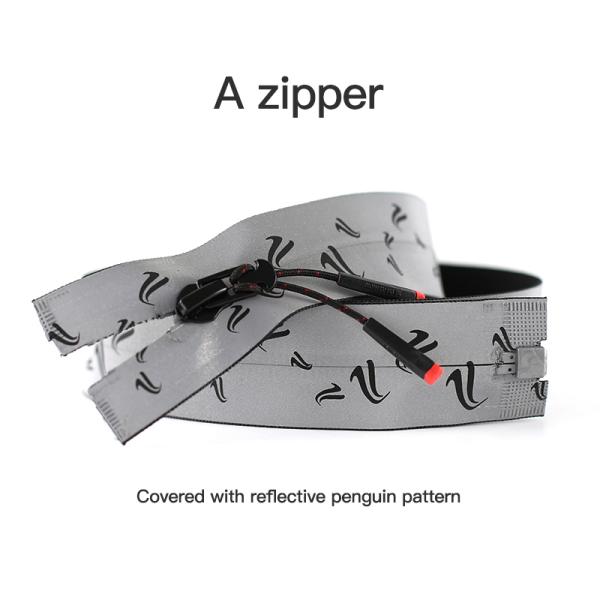 Long Chain Zipper Open End Atuo Lock Customized with Logo Zip Binder for Down Jacket Reflective Zipper