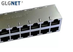 Wholesale 16 Ports Stacked RJ45 Connectors , Magnetic Rj45 Jacks 10 100 1000 Base T from china suppliers