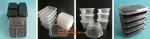 Disposable biodegradable plastic fiffin lunch box,compartment lunch box with lid