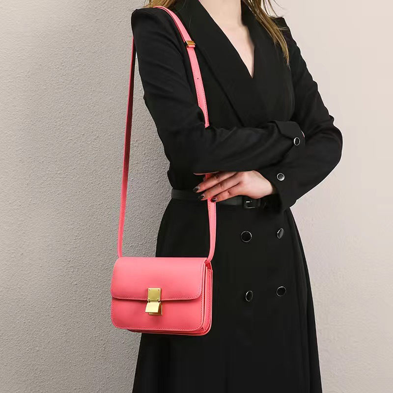 Daily Life Genuine Leather Ladies Tofu Bag Luxury Design Handbag Purse Small Shoulder