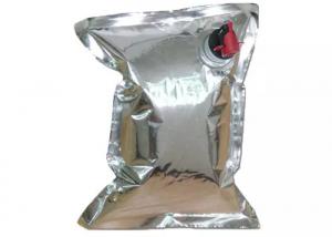 China Reusable Silver Red Wine Quad Seal Bag Aluminium Foil Plastic Beverages Liquid BIB Bag With Spigot on sale