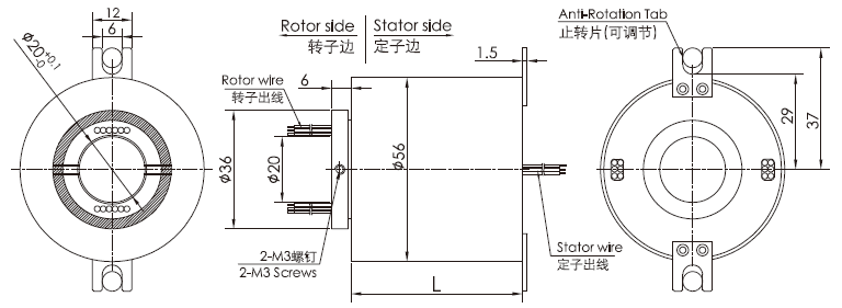 g2056 series G2056 series High Speed slip ring slip ring Drawing 