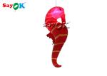 Club Decoration 2m Red Inflatable LED Lighting Hippocampus