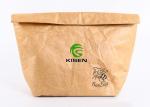 Recycled Custom Tyvek Bags , Brown Dupont Tyvek Paper Insulated Cooler Lunch Bag