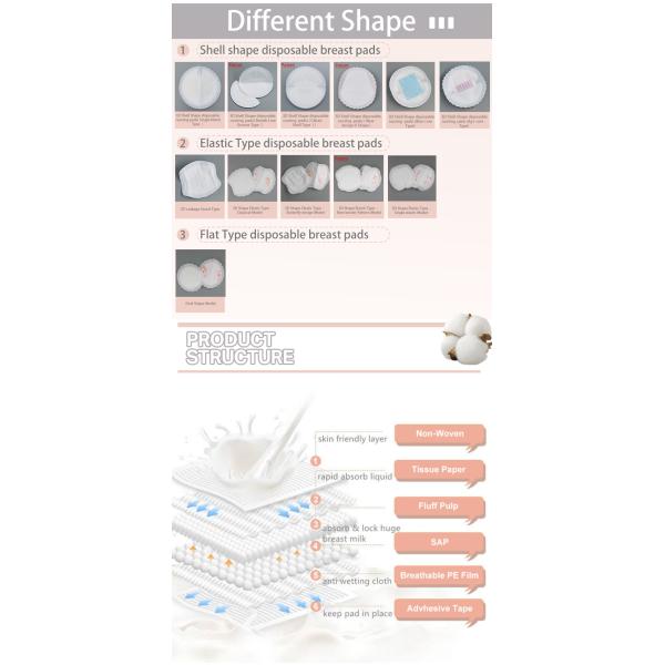 Fluff Pulp Disposable Nursing Pads Beige Color With Nonwoven Fabric Layer