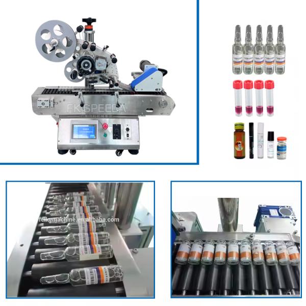 Horizontal Lip Balm Syringe Glass Tube Vial Labeling Machine for Case Packaging Type