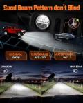 Black 7 inch LED Headlight Round Reflector with Amber Turn Signal and White Hi