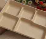 5 compartments Biodegradable Straw pulp food containers paper food trays