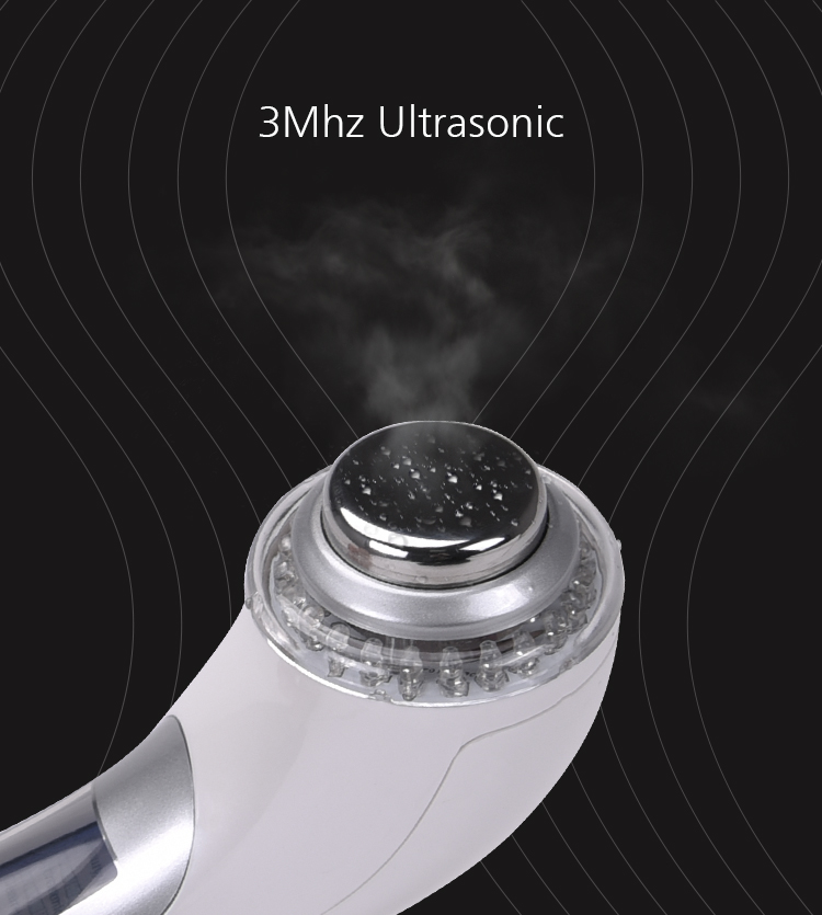 Vibrating Red Green Blue 3Mhz Ultrasonic Ion Face Lift Massager Portable