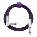 Angle To Straight Electric Guitar Cable 10FT/30FT Black Braided 6.35mm 1/4 Inch