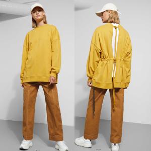 Wholesale Fall Clothing Women Open Back Crewneck Blanket Sweatshirt from china suppliers