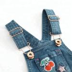 Baby Girl Embroidery Denim Dungaree Shorts With Adjustable Strap Spring Summer