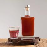 Base Material Glass Custom 500ml 750ml Square Wine Whisky Glass Bottle with Cork