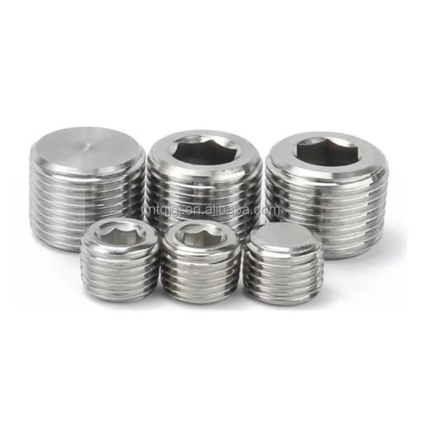 ZINC Plated Hydraulic Screw Hexagon Socket Pipe Plug Tapered Thread M8 M10 DIN906 for Industrial Pipe Connections