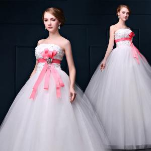 Wholesale Pink High Waist Lace Straps Rose Butterfly Sashes Wedding Dress Wholesale Wedding Dress from china suppliers