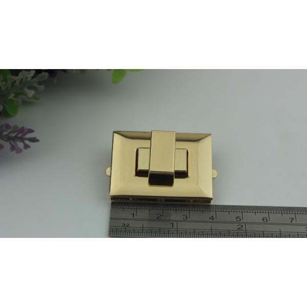 Factory Price Nickle Free Plating Gold Zinc Alloy Rectangle Metal Twist Turn Lock For Handbags