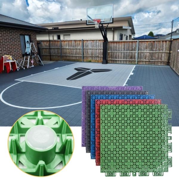 Synthetic Multi Sport Interlocking Tiles For Outdoor Badminton Pickleball