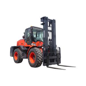 Wholesale 3.5 Ton 5ton CE EPA 4 Wheel Drive 3 Stage Mast Diesel 4WD Articulated Off Road All Rough Terrain Forklift from china suppliers
