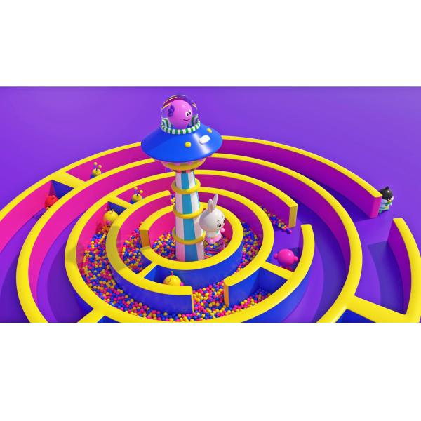 Cartoon Pattern Inflatable Play Park 16m Diameter 0.55mm pvc tarpaulin material