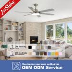 58 Inch Bedroom Ceiling Fans With Lights Reversible Silent DC Motor MDF Blade