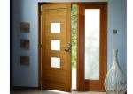 Custom Solid Wood Panel Interior Doors , Modern Style Fireproof Wooden Doors