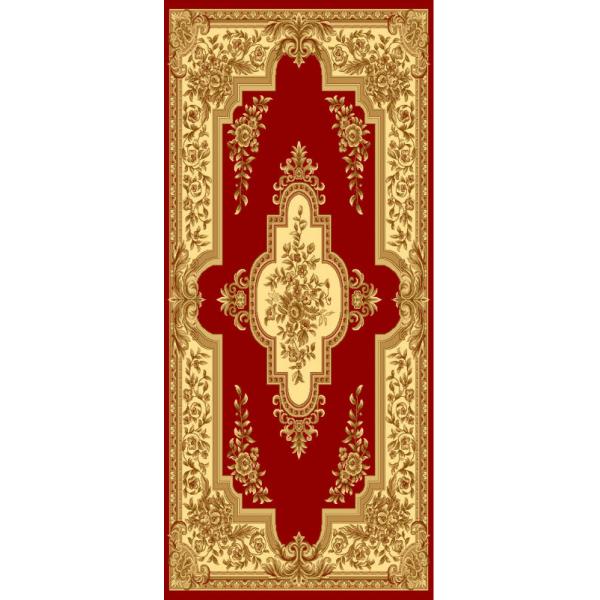 100 Polypropylene Red Wilton Carpet Jacquard Style Shaggy Pattern